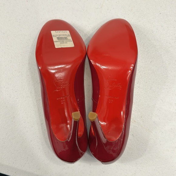 NWT CHRISTIAN LOUBOUTIN SIMPLE PUMP 100 PATENT CALF CRANBERRY - Picture 7 of 9